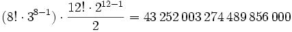 formula delle possibili combinazioni del cubo di rubik